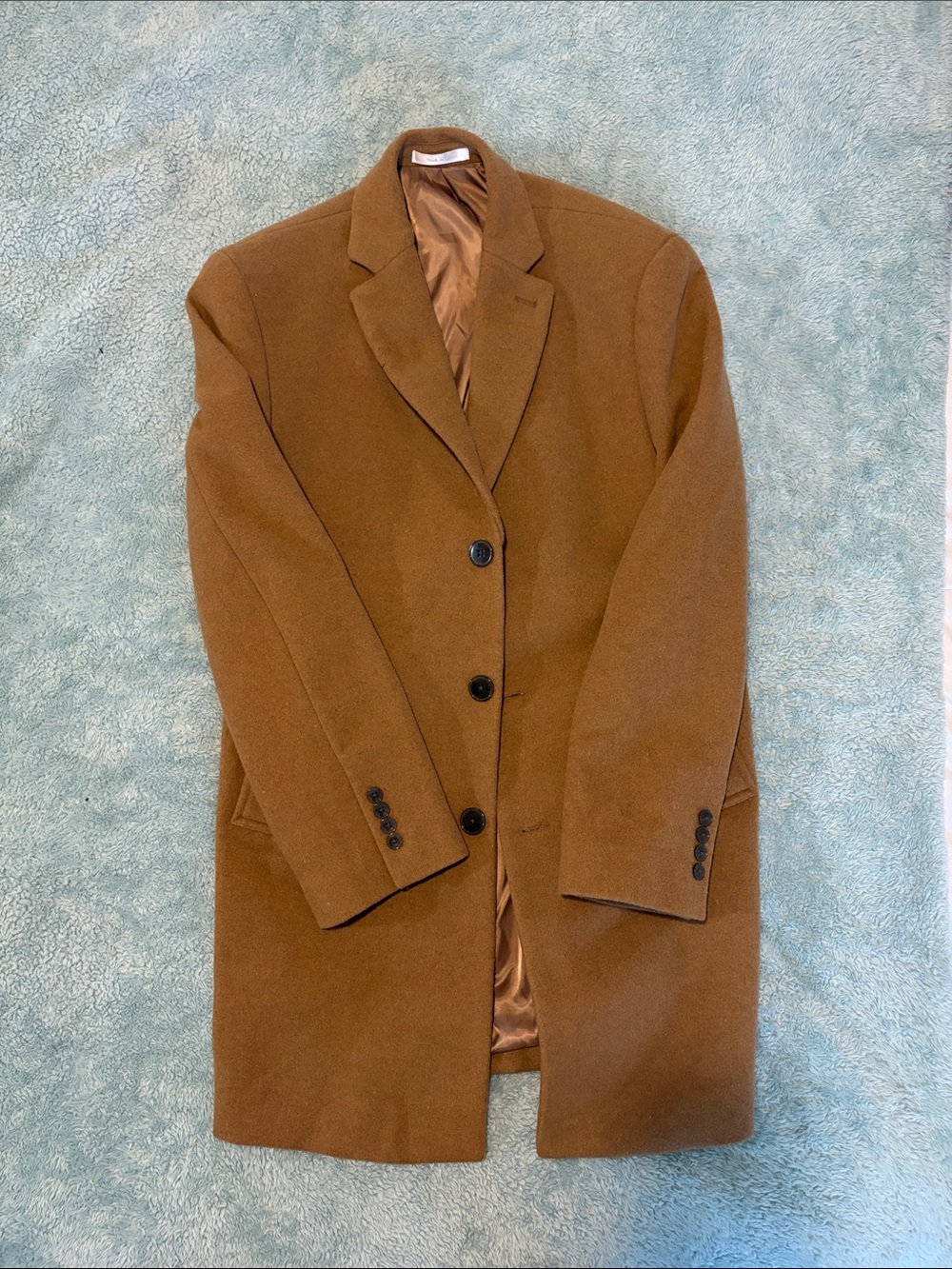 Calvin Klein Men's Brown Wool Pea Coat